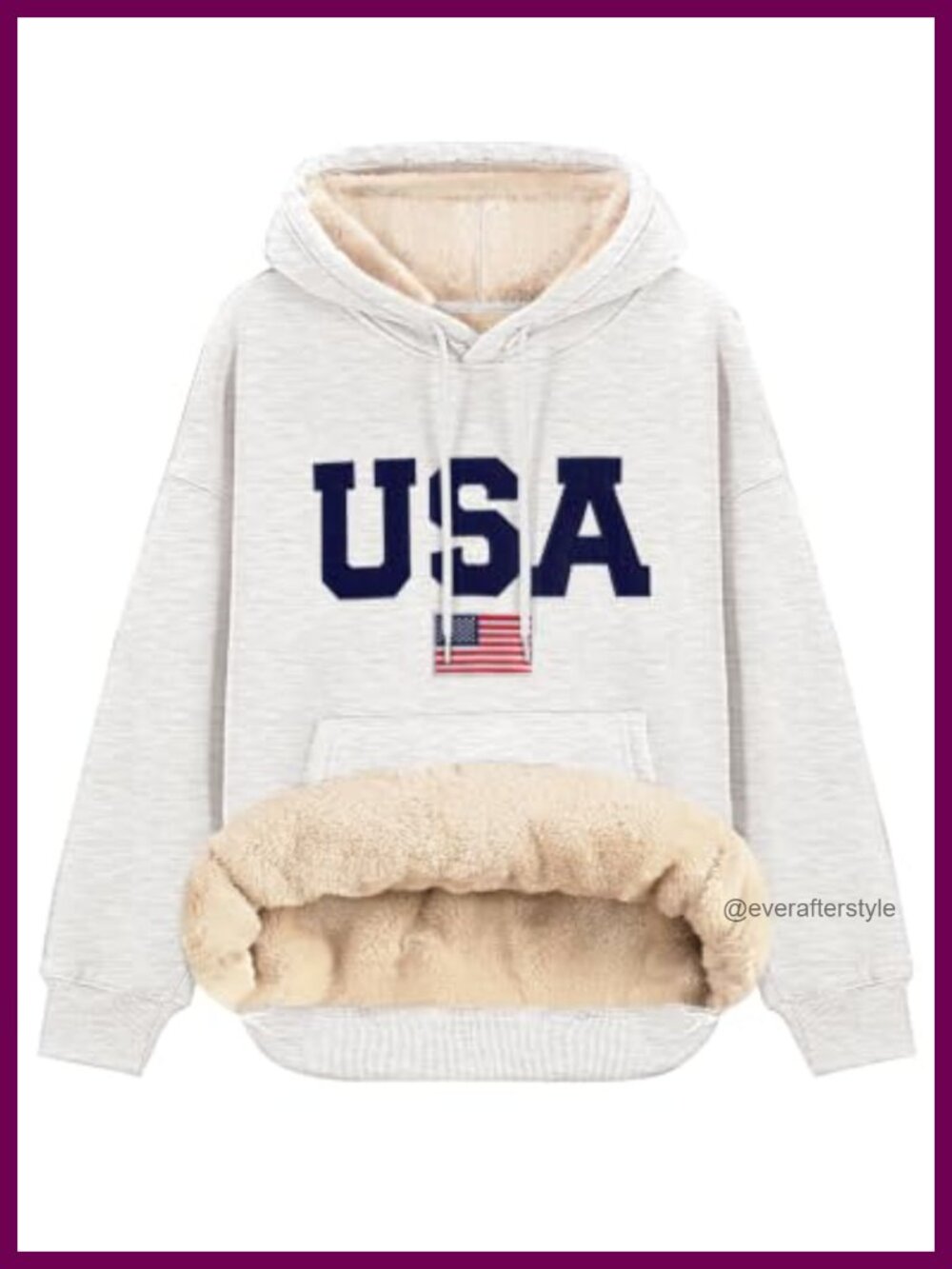 Womens Fleece Sherpa Lined Hoodie Oversized Warm Winter Pullover